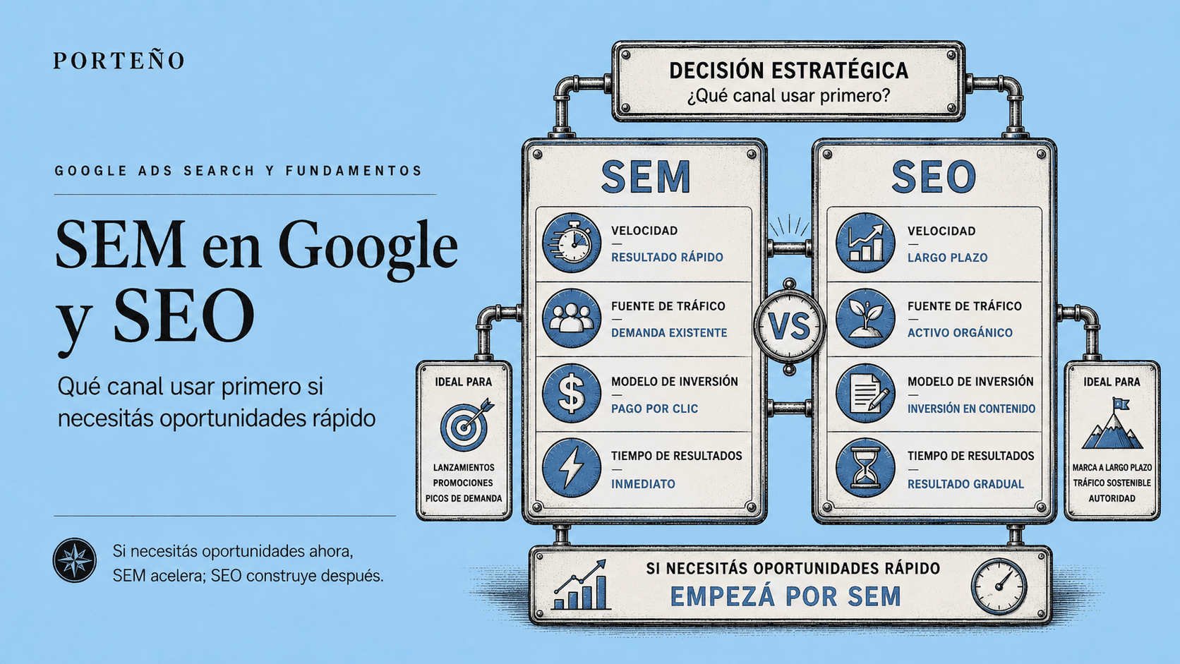 SEM y SEO en Google: qué canal usar primero